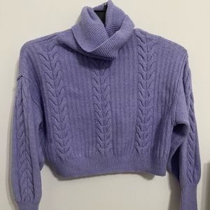 Cropped lavender turtleneck